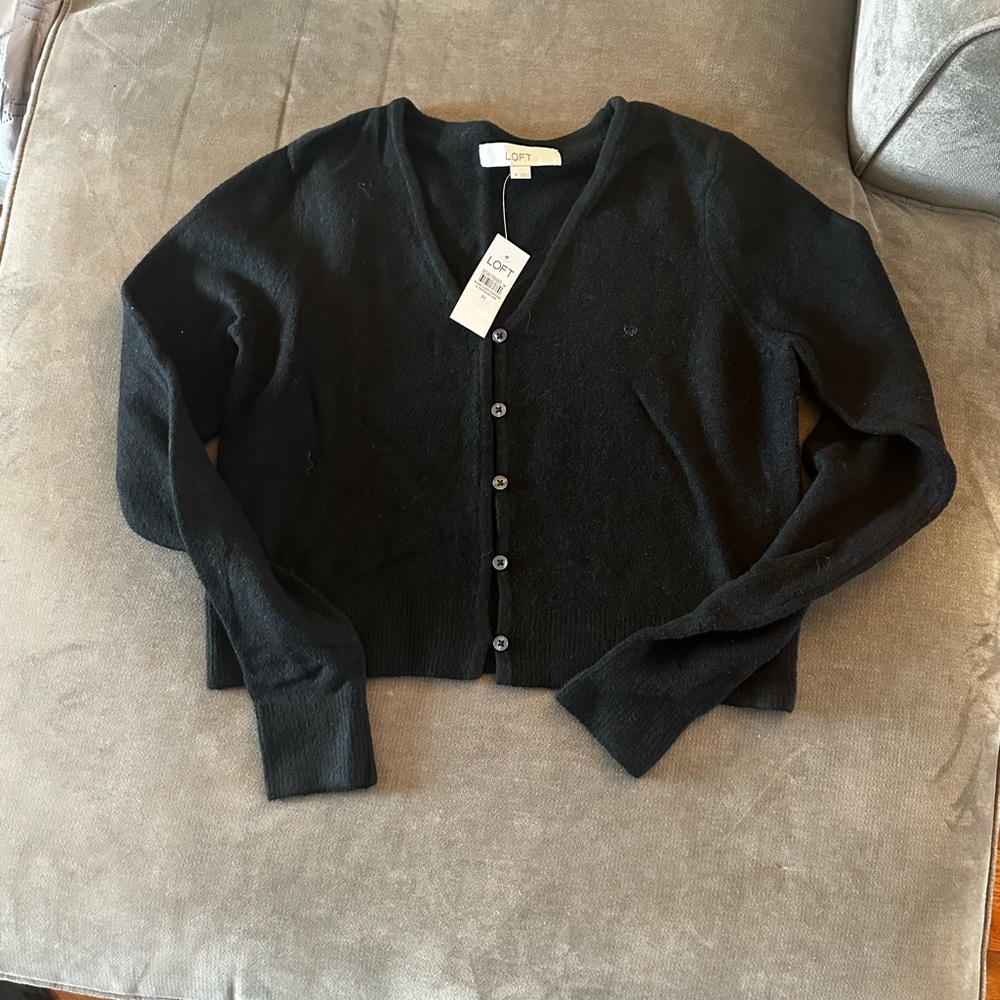 LOFT Black Cardigan Sweater